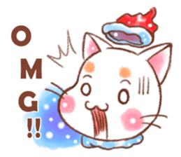 Orange Orange cat- Merry Christmas sticker #13742599