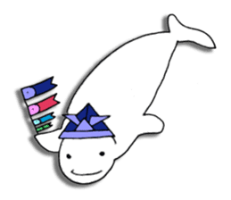 Beluga whales traveling Japan sticker #13743721
