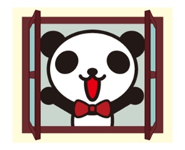 white&black panda which moves sticker #13747014
