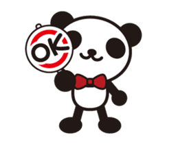 white&black panda which moves sticker #13747018