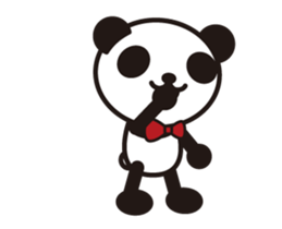 white&black panda which moves sticker #13747032