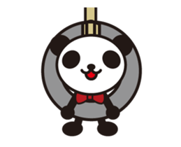 white&black panda which moves sticker #13747036