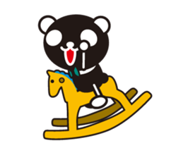 white&black panda which moves sticker #13747037