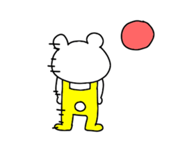 Second edition bear wearing overalls. sticker #13747714