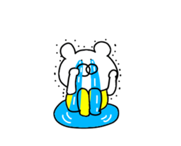 Second edition bear wearing overalls. sticker #13747724