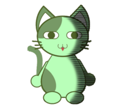 Green cat JOJO sticker #13748949