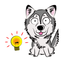 Siberian Husky named Ice sticker #13751099