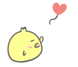 Heart balloon chick sticker #13754368