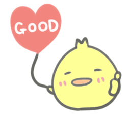 Heart balloon chick sticker #13754381