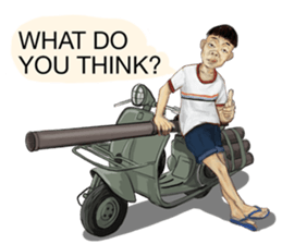 mr.Michard and his scooter sticker #13757670