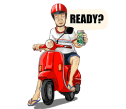 mr.Michard and his scooter sticker #13757671