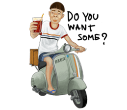 mr.Michard and his scooter sticker #13757687