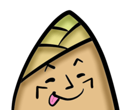 Cute bamboo shoots sticker #13757933