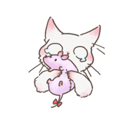 Daily life of White Cat. sticker #13758450