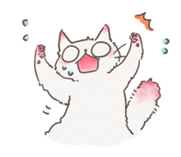 Daily life of White Cat. sticker #13758455