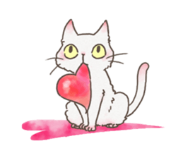 Daily life of White Cat. sticker #13758460