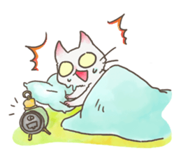 Daily life of White Cat. sticker #13758462