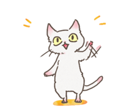 Daily life of White Cat. sticker #13758466