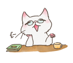 Daily life of White Cat. sticker #13758468