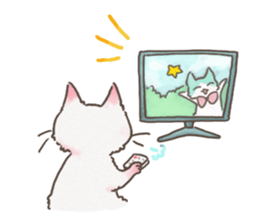 Daily life of White Cat. sticker #13758474