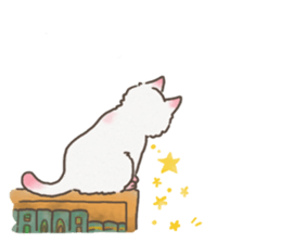 Daily life of White Cat. sticker #13758482