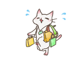 Daily life of White Cat. sticker #13758485