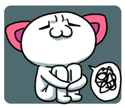 pink ear cat sticker #13759833