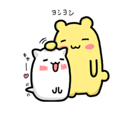 white creature and yellow creature sticker #13760440
