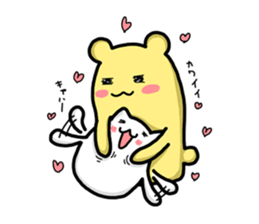 white creature and yellow creature sticker #13760441