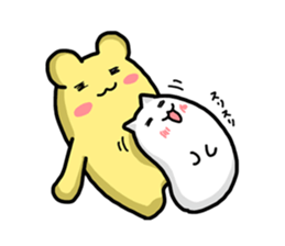 white creature and yellow creature sticker #13760445