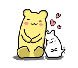 white creature and yellow creature sticker #13760446