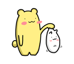 white creature and yellow creature sticker #13760448