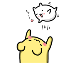 white creature and yellow creature sticker #13760450