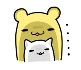 white creature and yellow creature sticker #13760453
