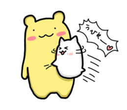 white creature and yellow creature sticker #13760459