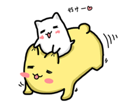 white creature and yellow creature sticker #13760462