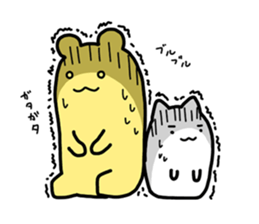 white creature and yellow creature sticker #13760476