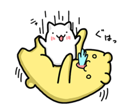 white creature and yellow creature sticker #13760477