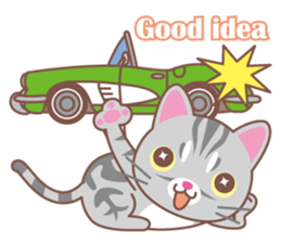 American Shorthair and sport car sticker #13760603