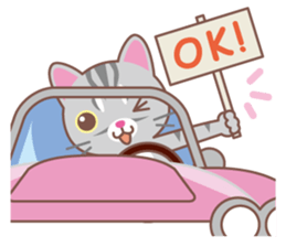 American Shorthair and sport car sticker #13760607