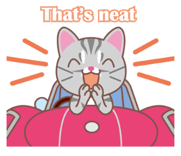 American Shorthair and sport car sticker #13760608