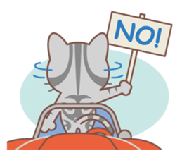 American Shorthair and sport car sticker #13760610