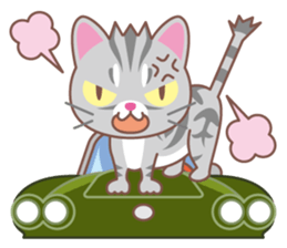 American Shorthair and sport car sticker #13760611