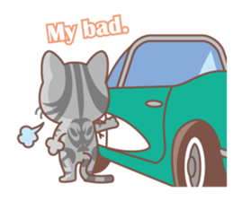 American Shorthair and sport car sticker #13760612