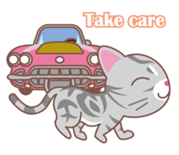 American Shorthair and sport car sticker #13760613