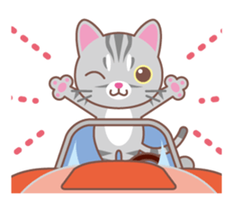 American Shorthair and sport car sticker #13760616