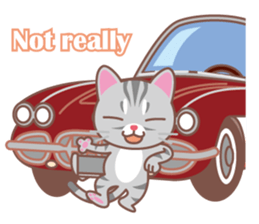 American Shorthair and sport car sticker #13760618