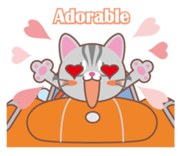 American Shorthair and sport car sticker #13760620