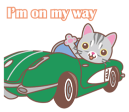 American Shorthair and sport car sticker #13760621