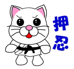 A white cat which do karate sticker #13762593